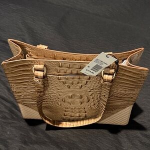 Elegant Tan Crocodile-Embossed Women's Bag